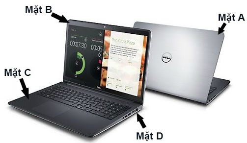 các mặt của laptop